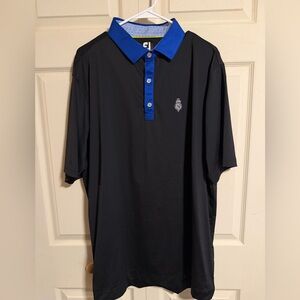 Footjoy Men's XL Black and Blue golf Polo Shirt
